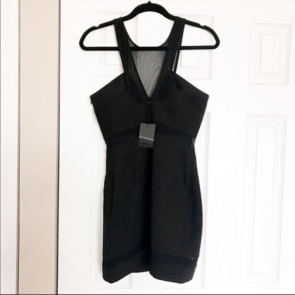 NBD Mesh Bodycon Mini Dress Sleeveless Black S - Picture 7 of 10